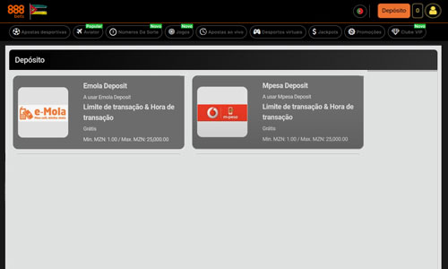 888bets depósito